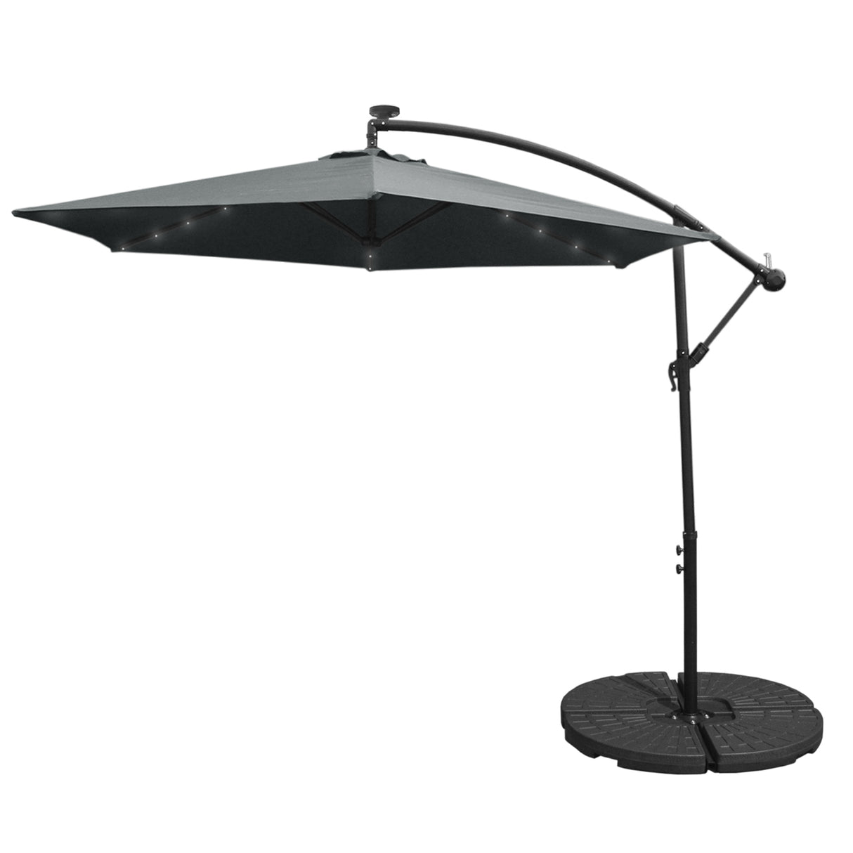 Grijs 3m LED Zweefparasol met Voet