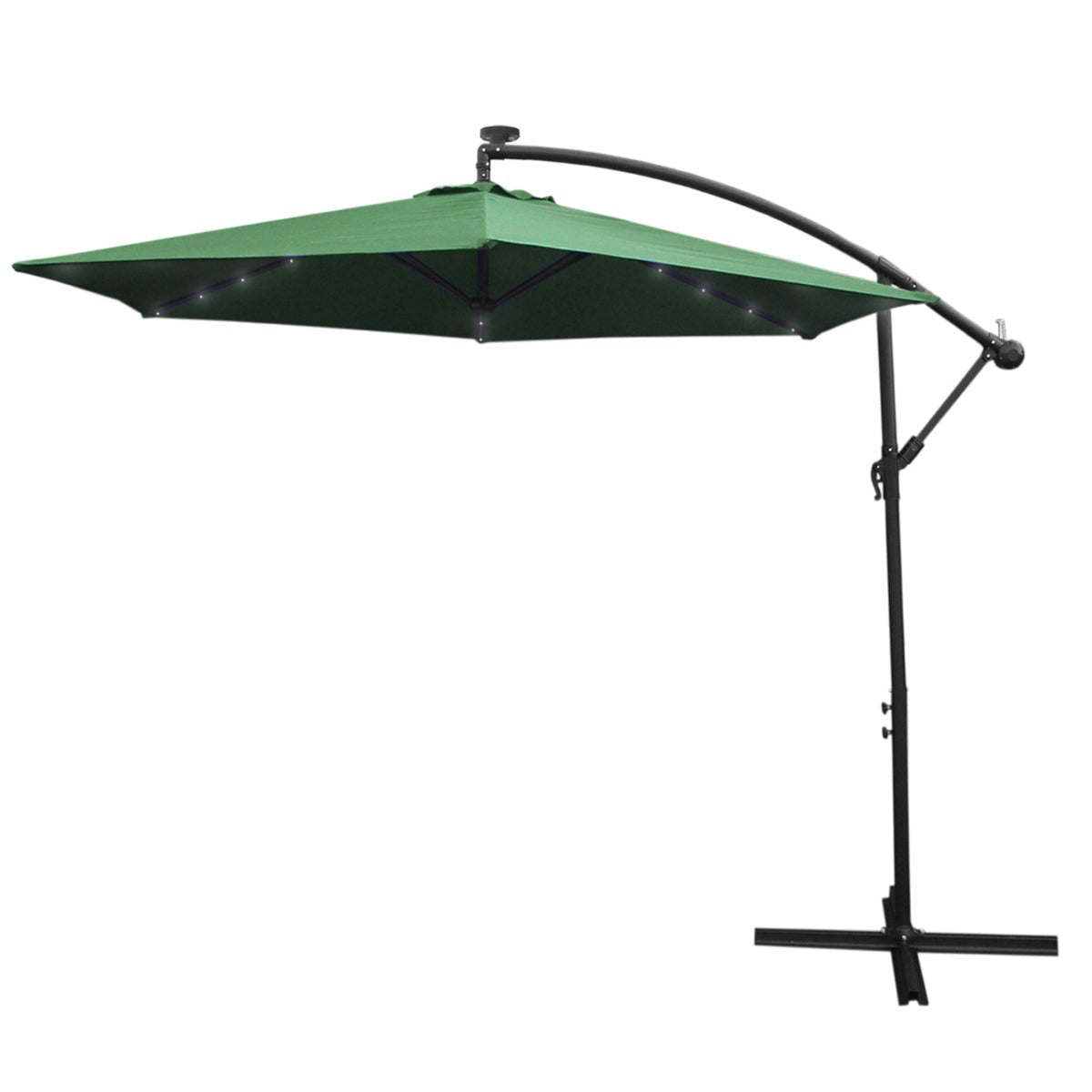 Zweefparasol 3m met LED verlichting - Groen
