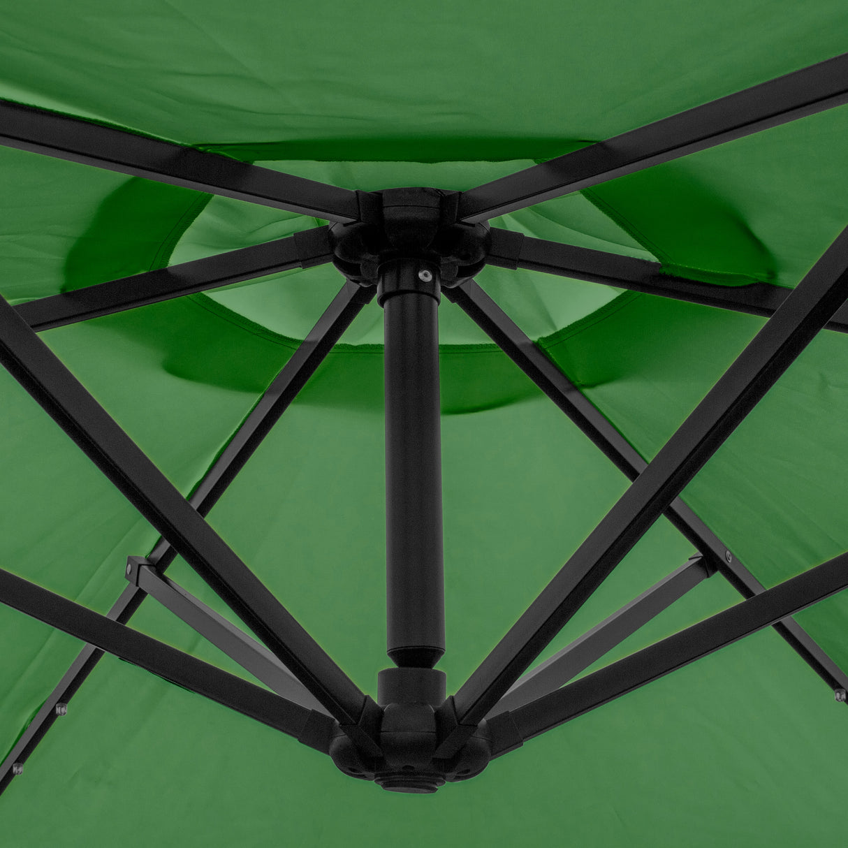 Groene 3 m LED Zweefparasol met Waaiervoet
