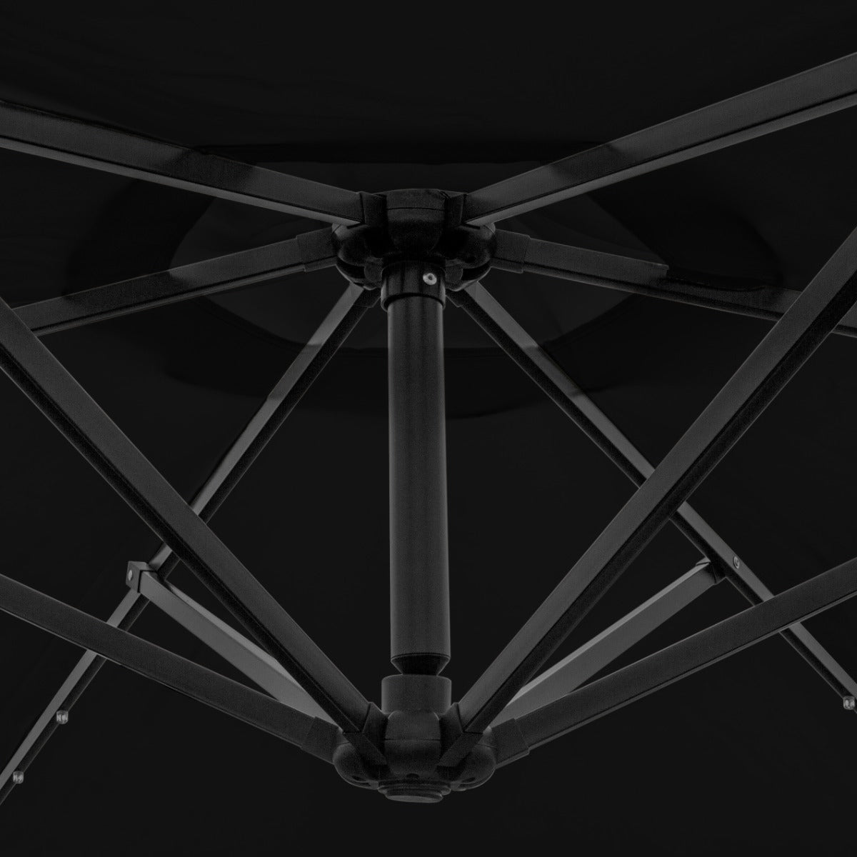 Zweefparasol 3m met LED verlichting - Zwart