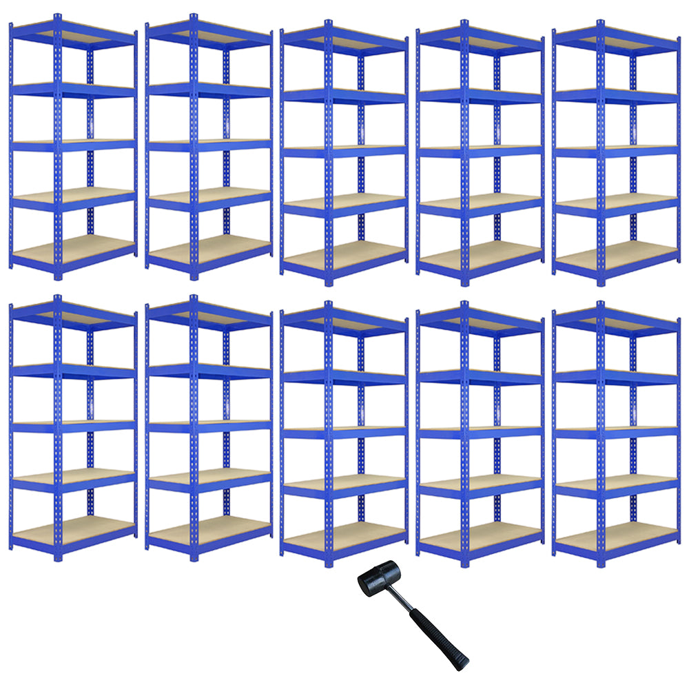 10 x Q-Rax Blauwe Metalen Stellingkasten 120 x 50 x 180cm
