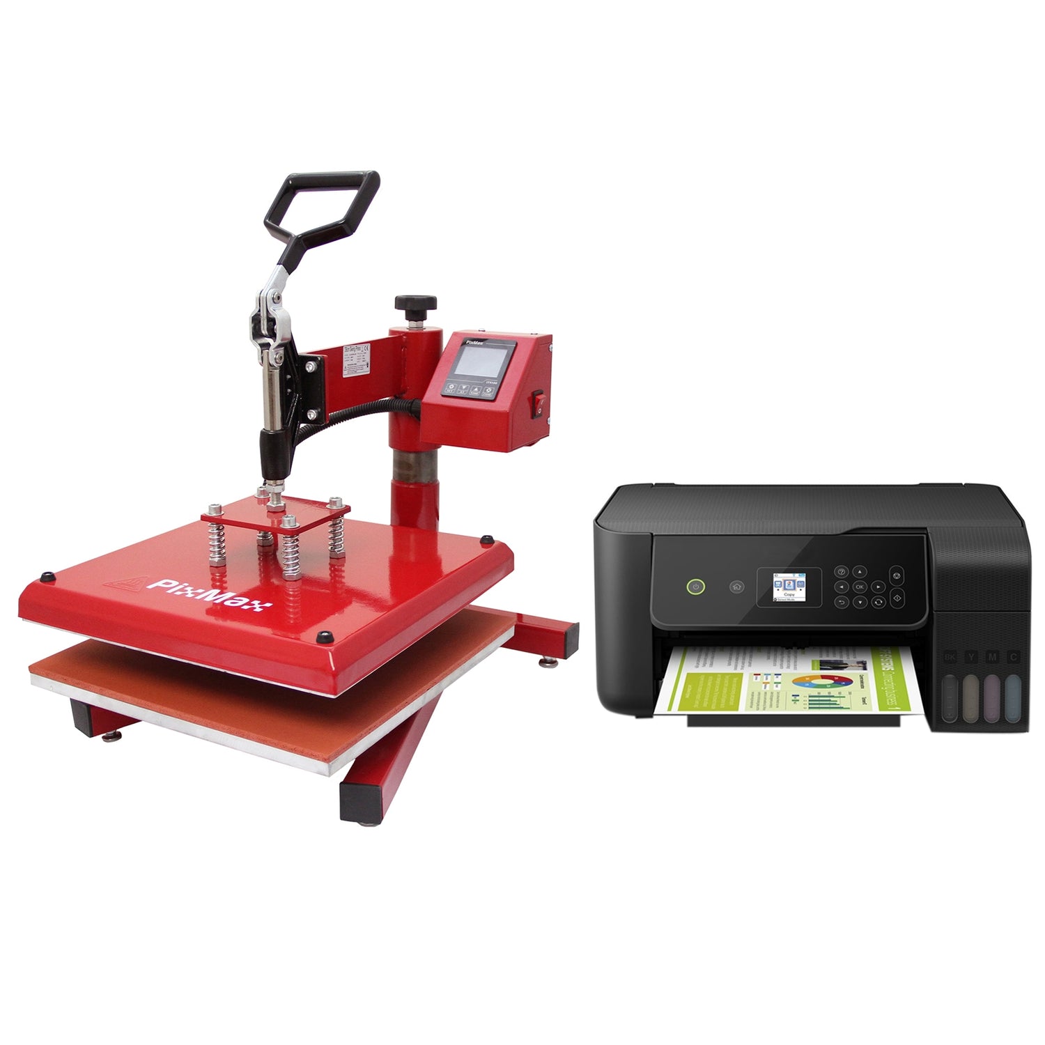 Pixmax 38cm Swing Hitte pers + Sublimatie printer