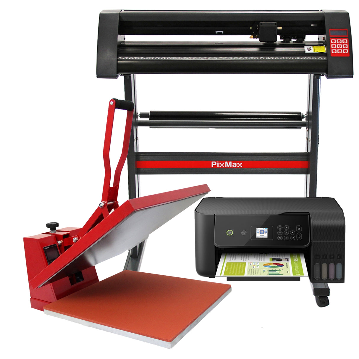 PixMax 50cm Hitte Pers Transferpers, Vinyl Plotter 72cm, Printer