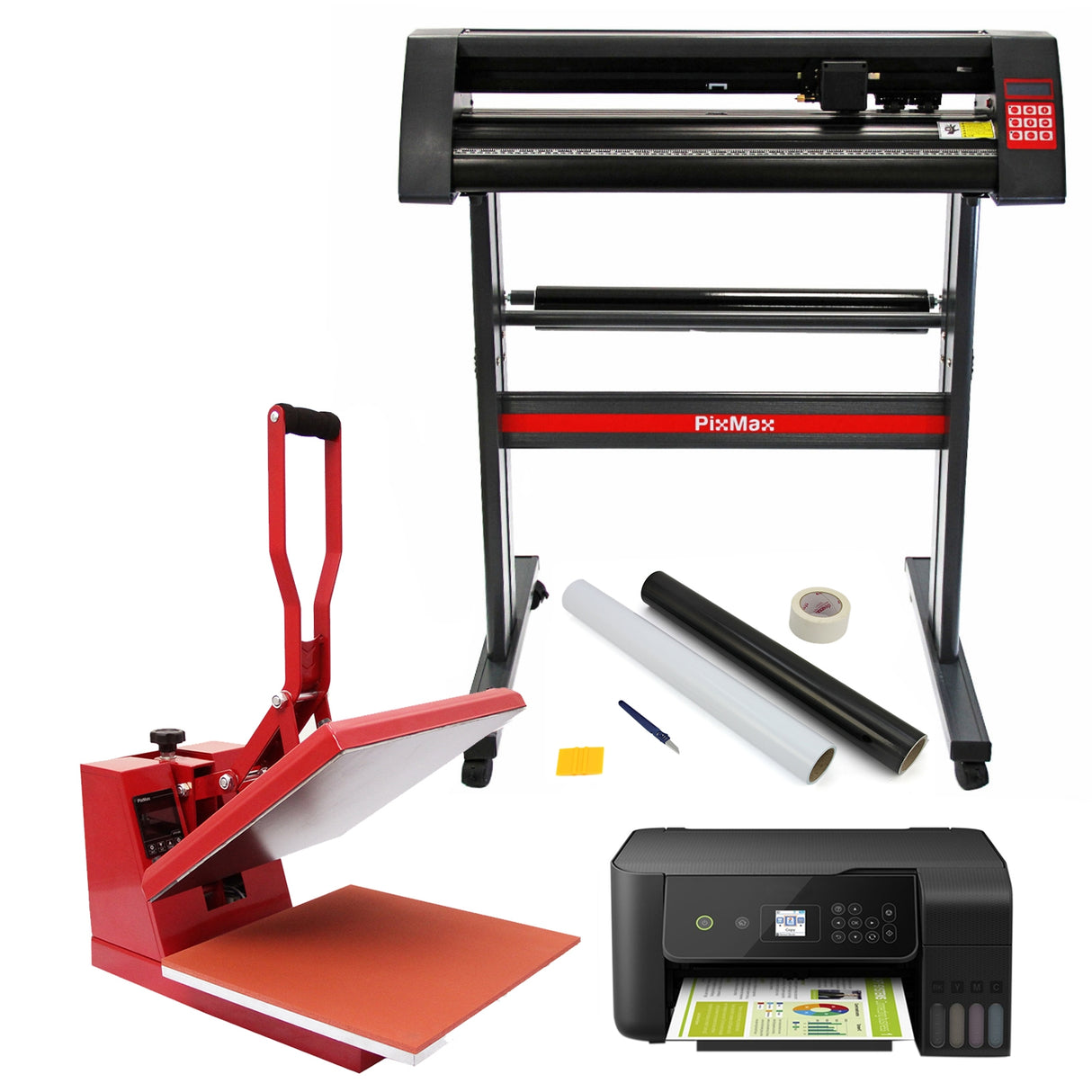 PixMax 38cm Hitte Pers,Vinyl Plotter, Printer, Starterbundel