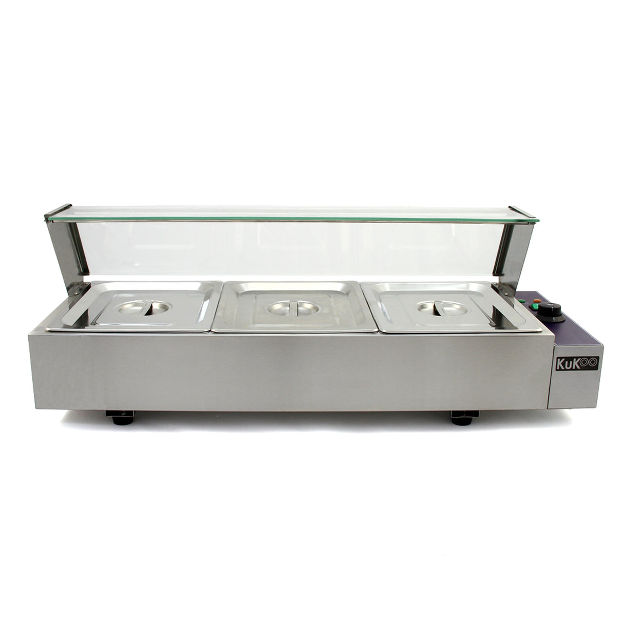 KuKoo 3 Chafing Dish Au Bain Marie Warmhoud Schalen