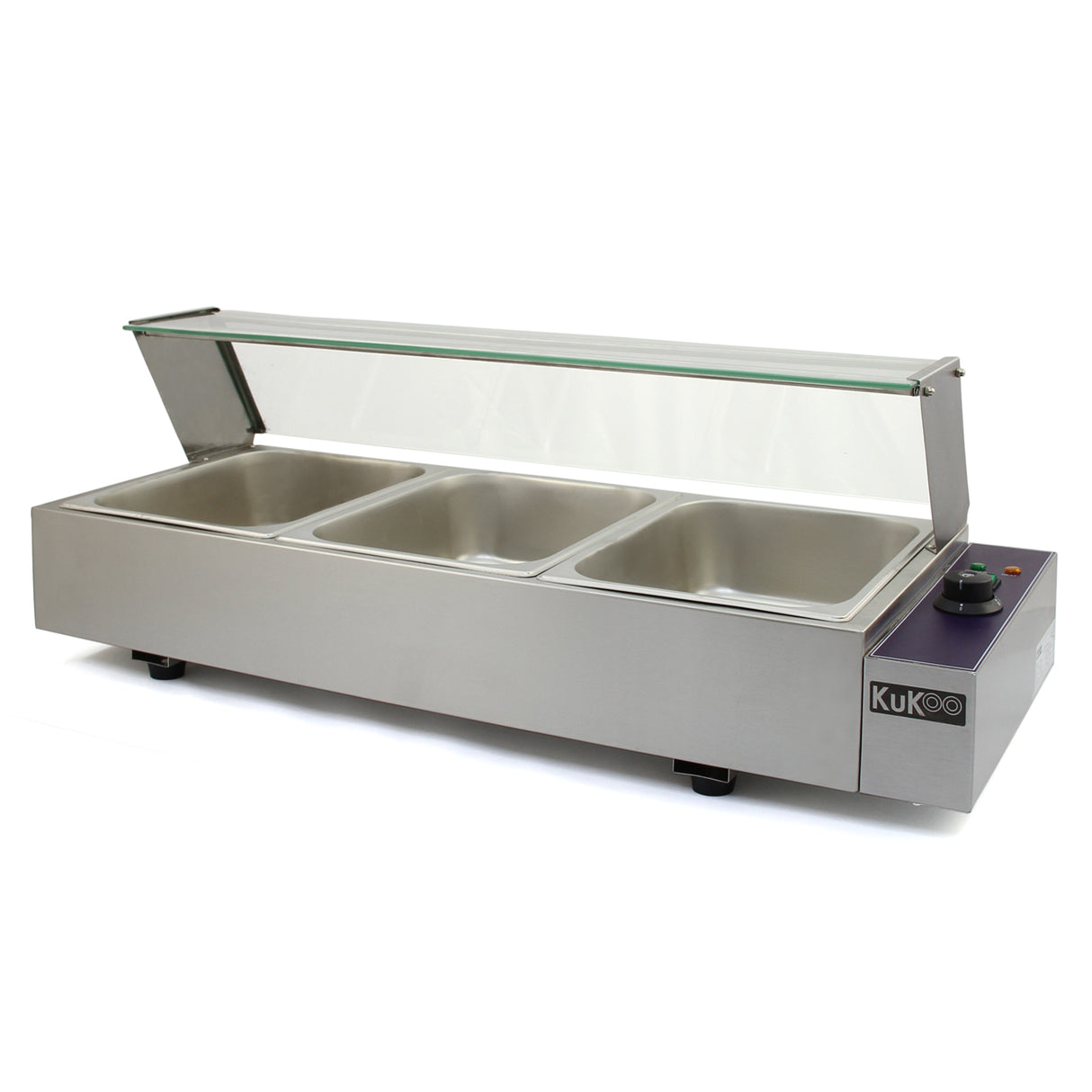 KuKoo 3 Chafing Dish Au Bain Marie Warmhoud Schalen