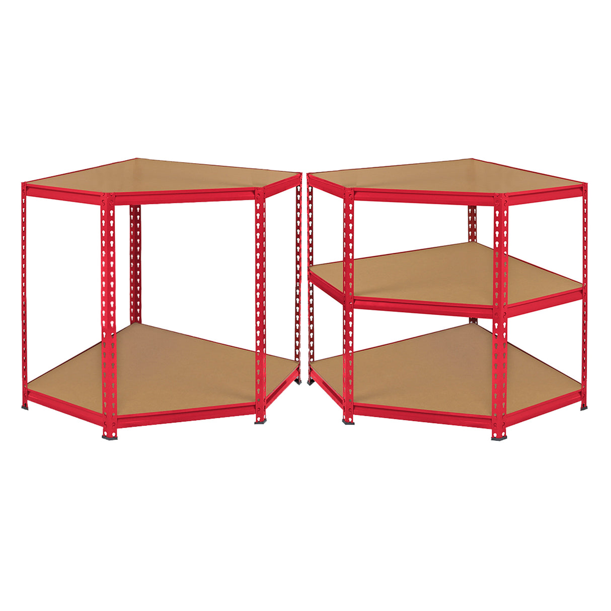 Z-Rax Hoek Stellingkast - 183x90x45cm - Rood