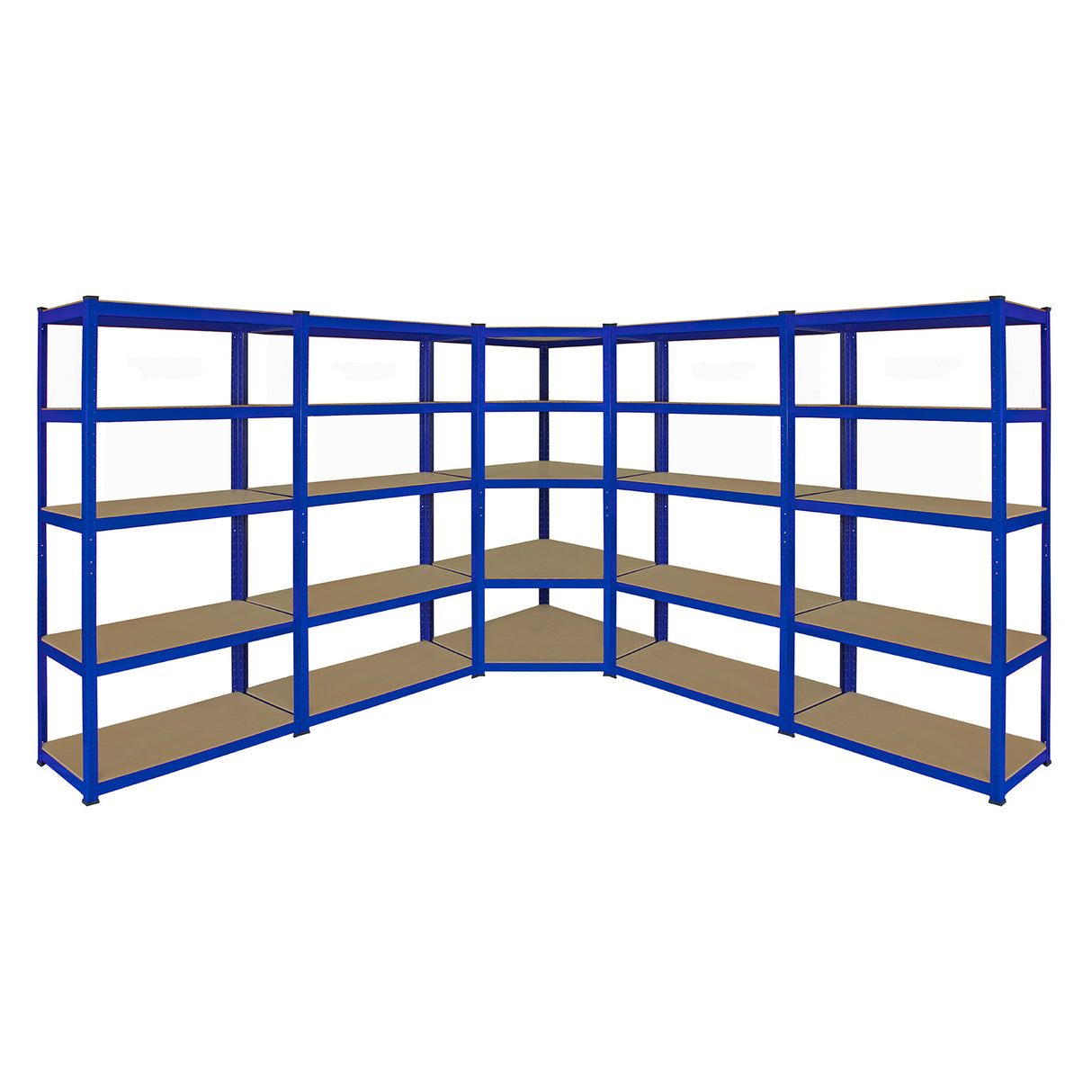 Monster Racking T-Rax Hoekstelling & 4 x 90cm Garage Opslagrekken - Blauw
