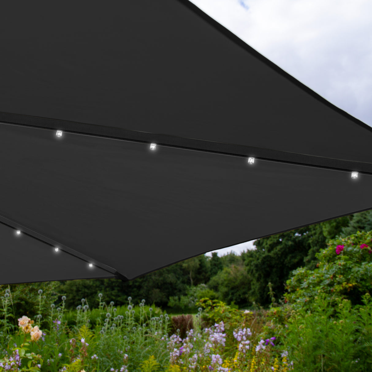 Grijs 3m LED Zweefparasol met Voet
