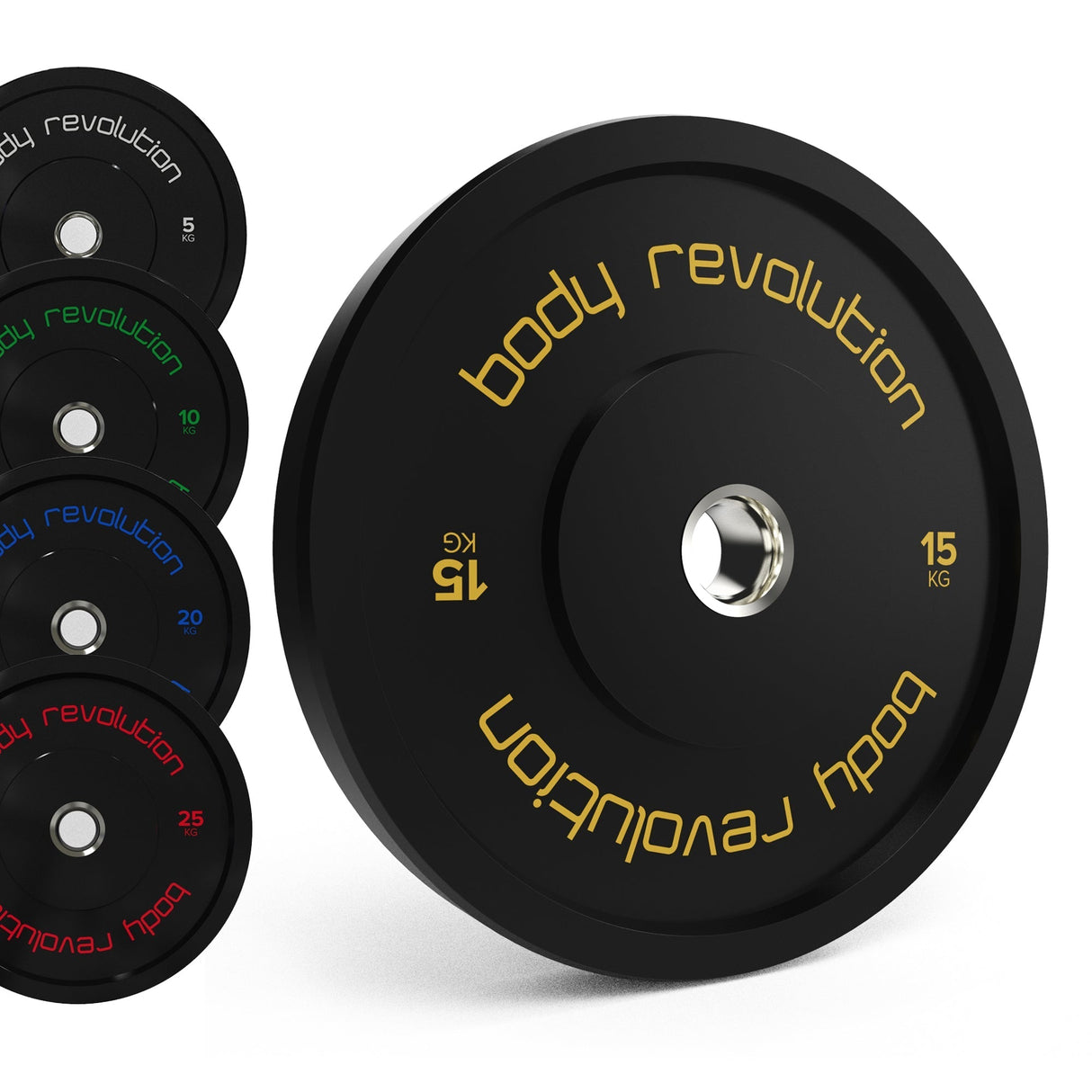 Body Revolution Olympische Zwarte Bumper Plates 100 kg Set