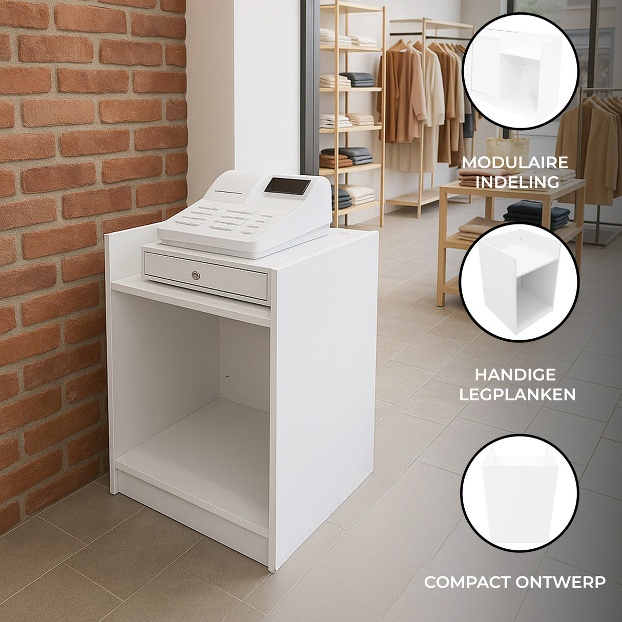 Winkel Toonbank Kassabalie TB60 - Wit
