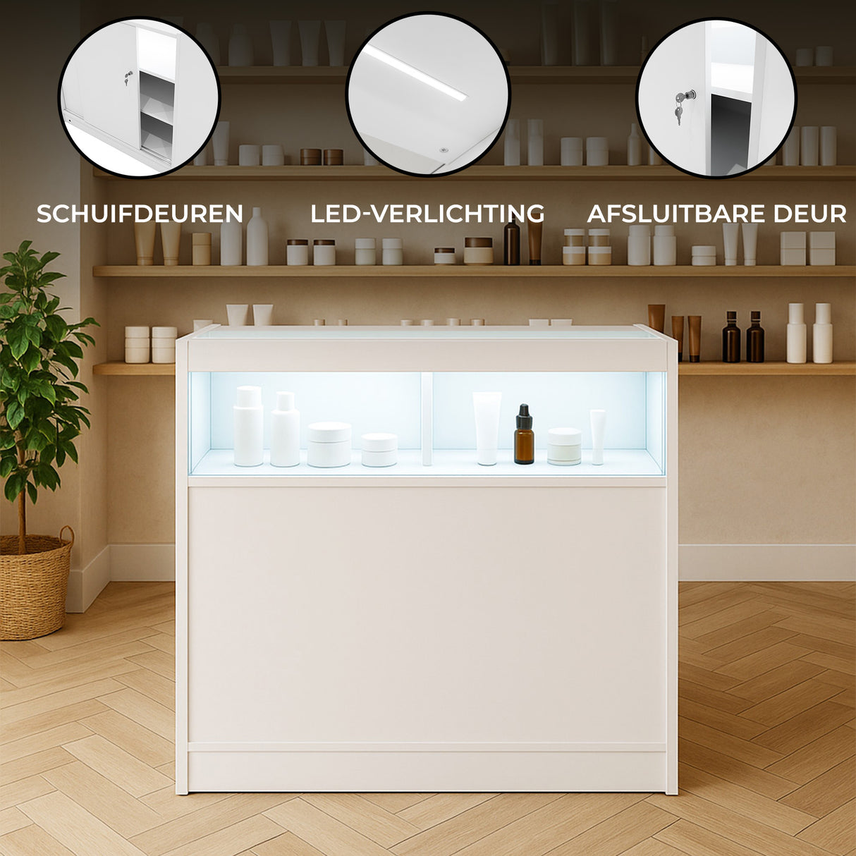 LED Detailhandel Winkel Toonbank B900 - Wit