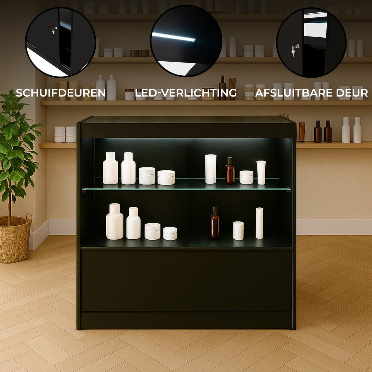 LED Detailhandel Winkel Toonbank C900 - Zwart