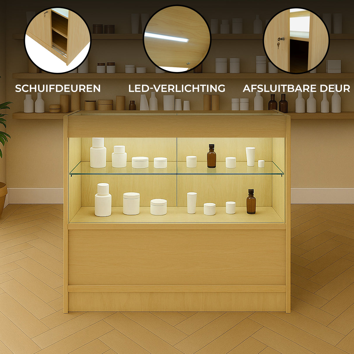 LED Detailhandel Winkel Toonbank C900 - Esdoorn