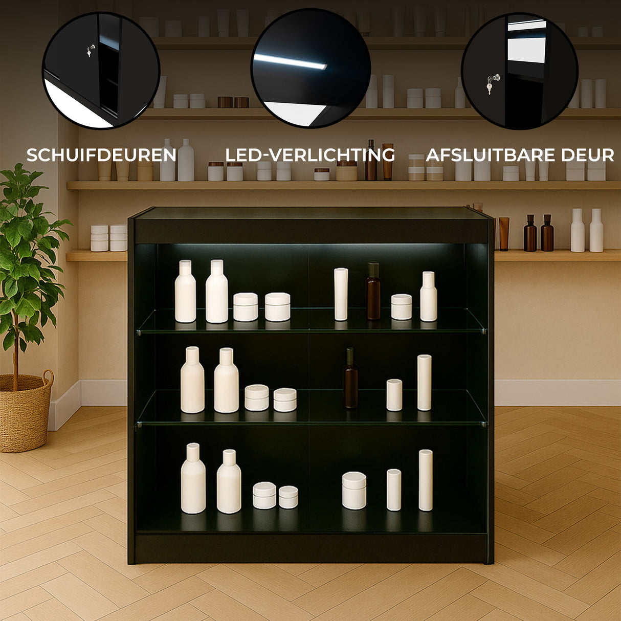 LED Detailhandel Winkel Toonbank K900 - Zwart