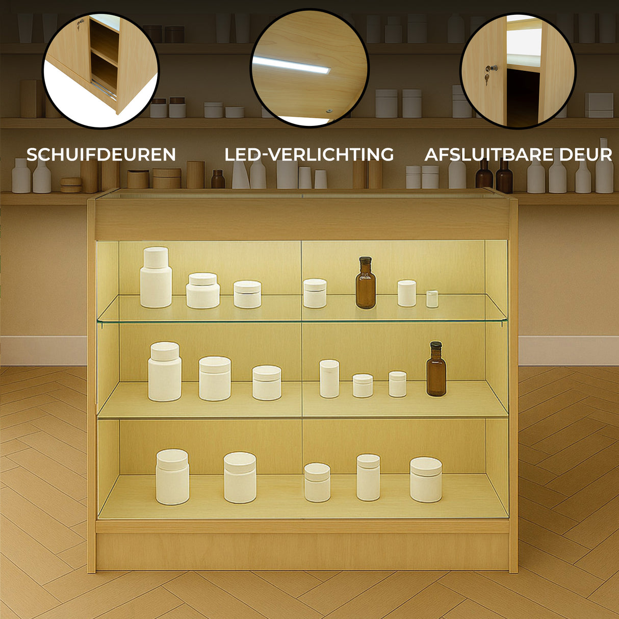 LED Detailhandel Winkel Toonbank K900 - Esdoorn