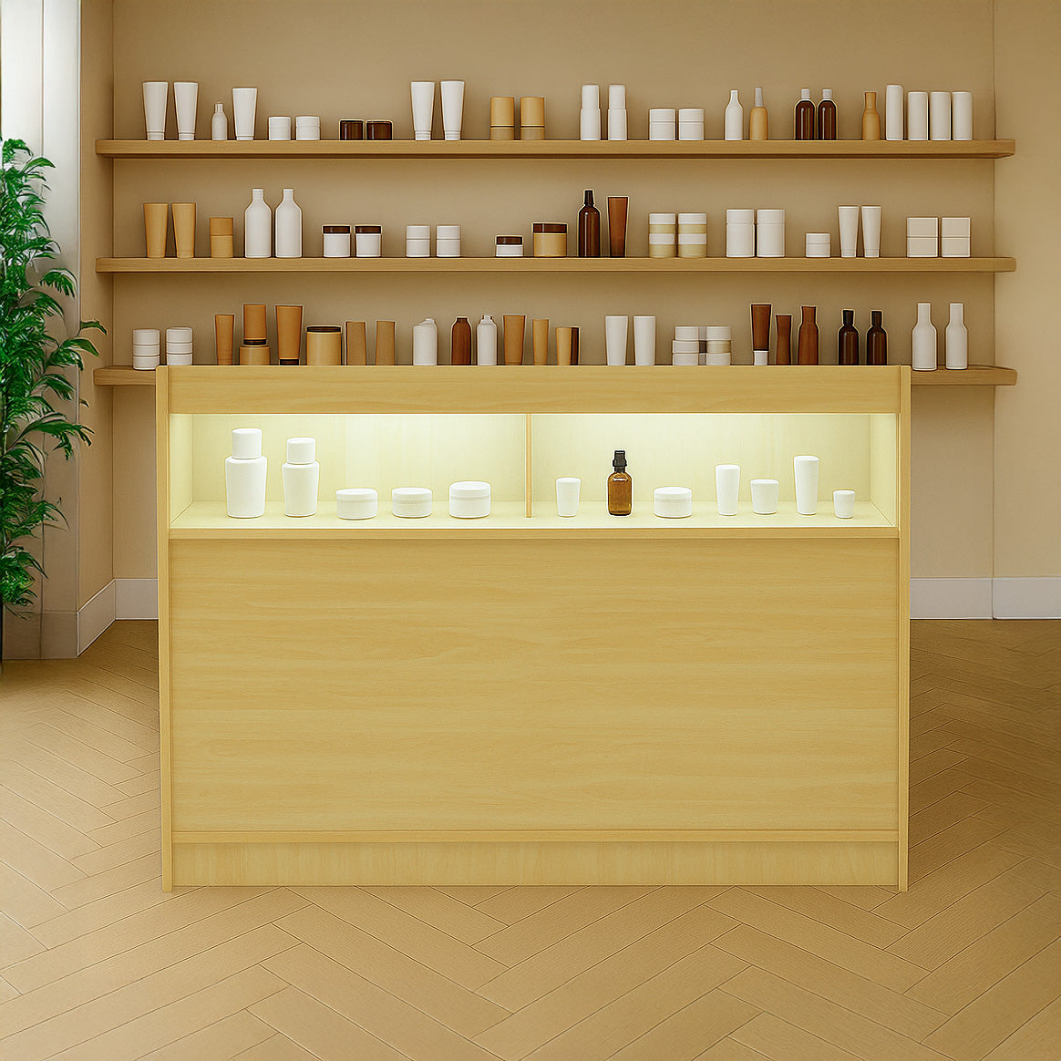 LED Detailhandel Winkel Toonbank B1200 - Esdoorn