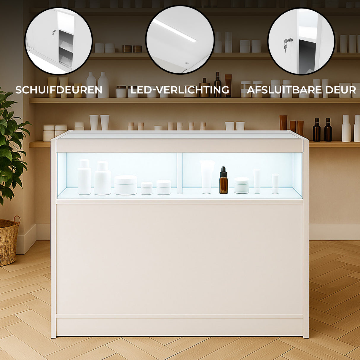 LED Detailhandel Winkel Toonbank B1200 - Wit