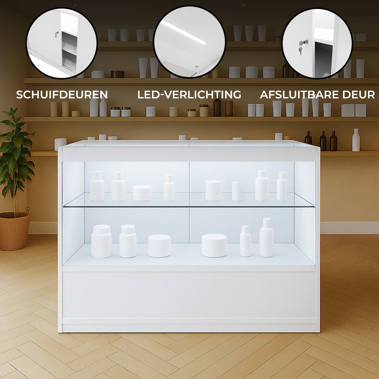 LED Detailhandel Winkel Toonbank C1200 - Wit