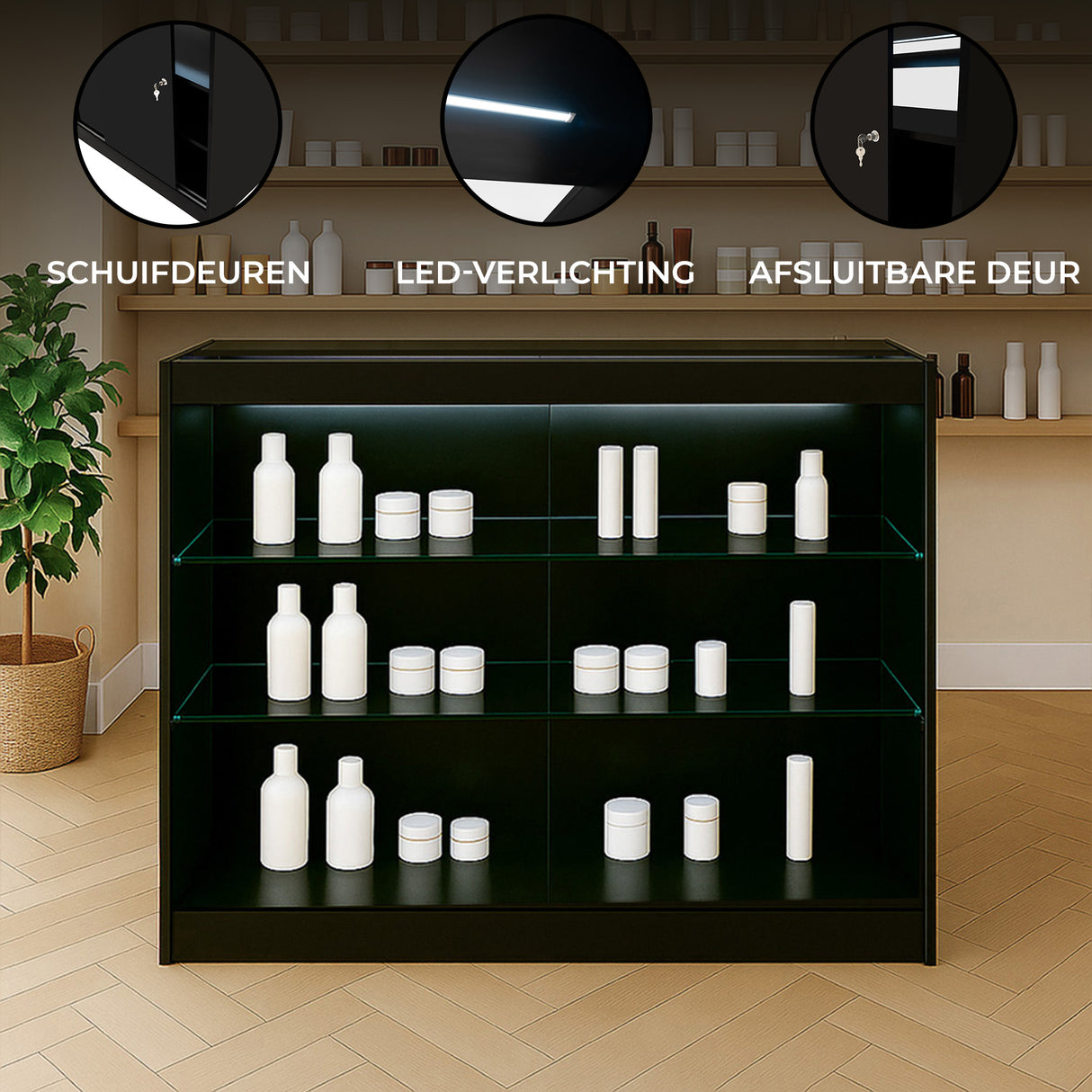 LED Detailhandel Winkel Toonbank K1200 - Zwart