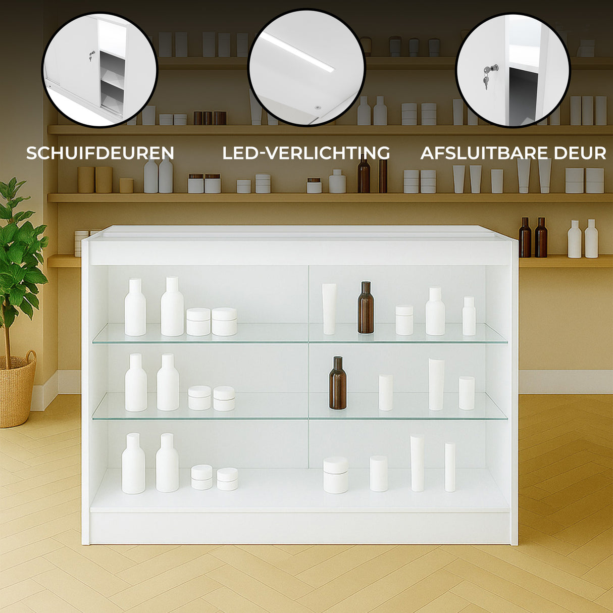 LED Detailhandel Winkel Toonbank K1200 - Wit