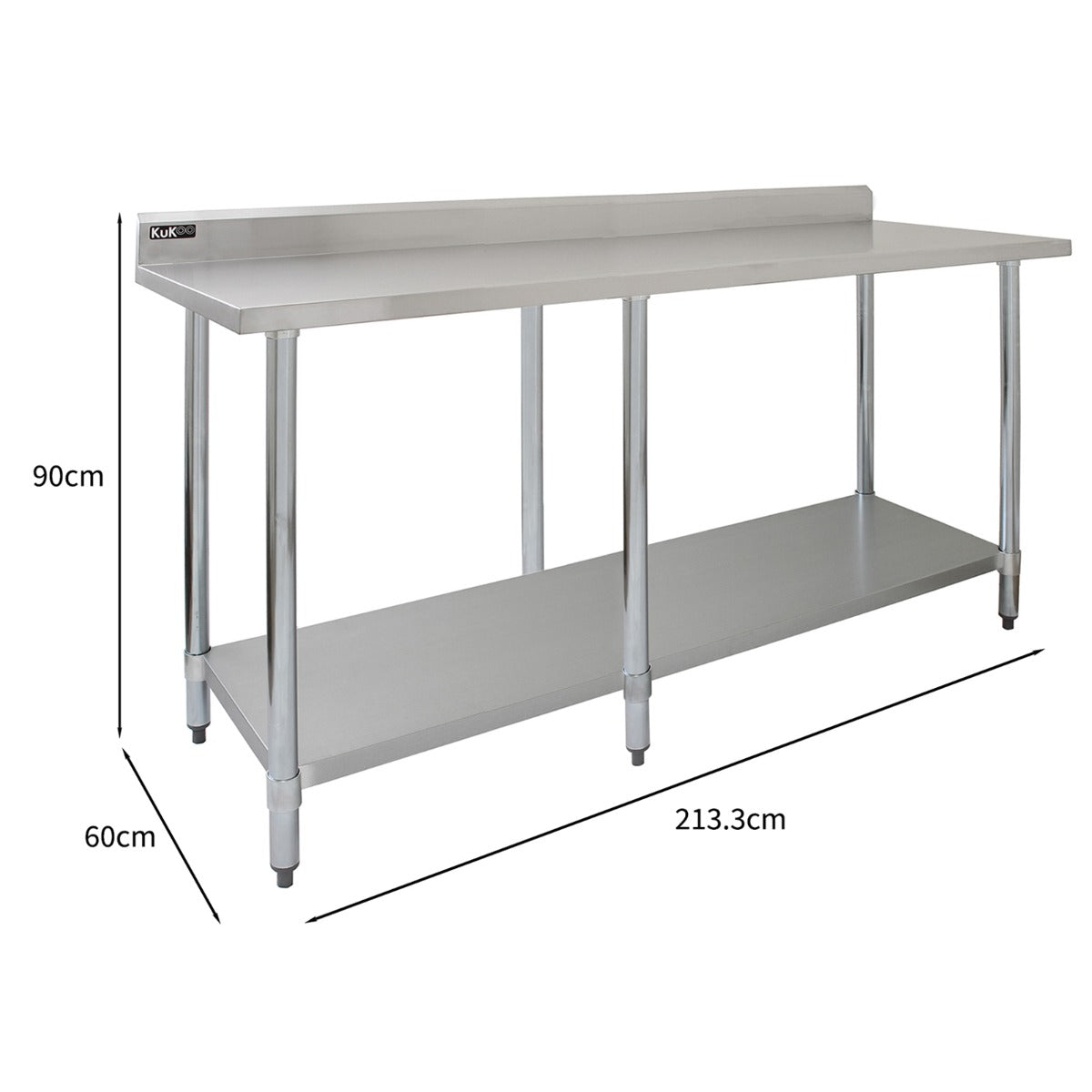 Commerciële RVS Horeca Werktafel - 213 cm breed