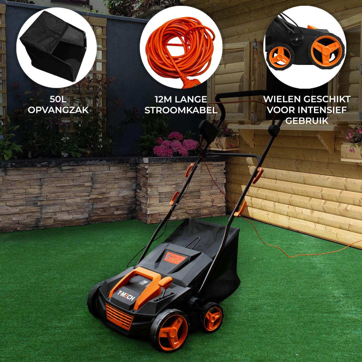 T-Mech Veegmachine Kunstgras Stofzuiger - 50 Liter