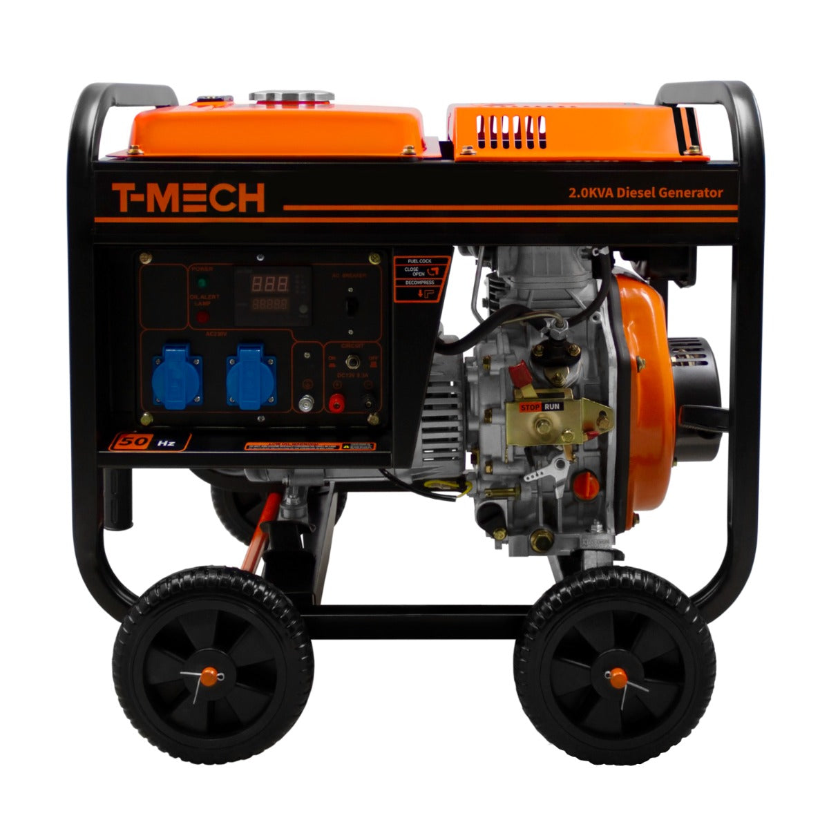 T-Mech Draagbare Diesel Stroomgenerator 2kVA - Open Frame