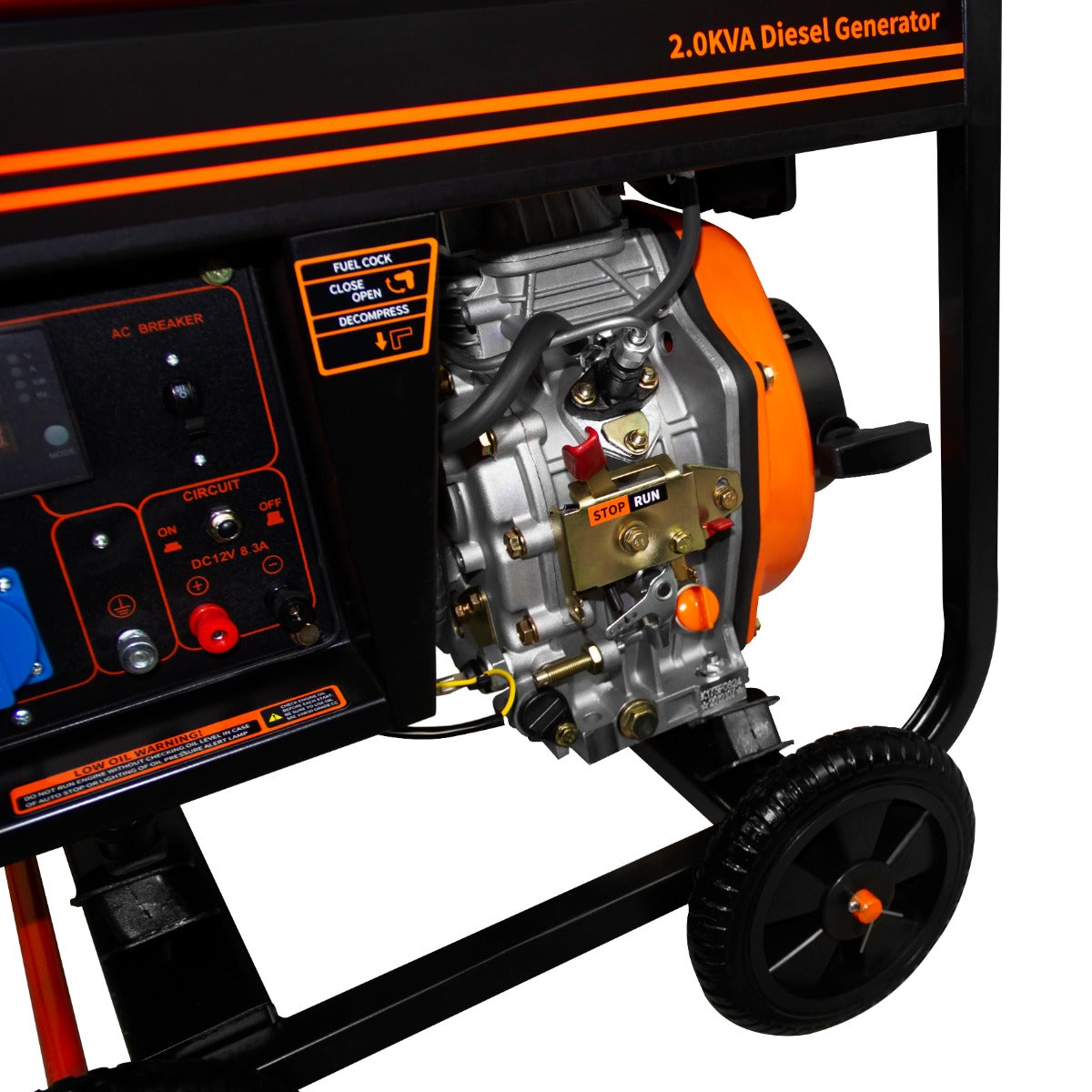 T-Mech Draagbare Diesel Stroomgenerator 2kVA - Open Frame