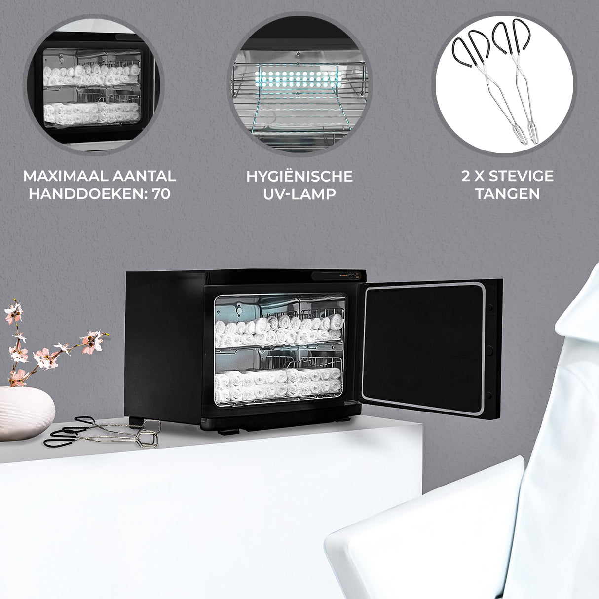 Handdoekverwarmer - Zwart