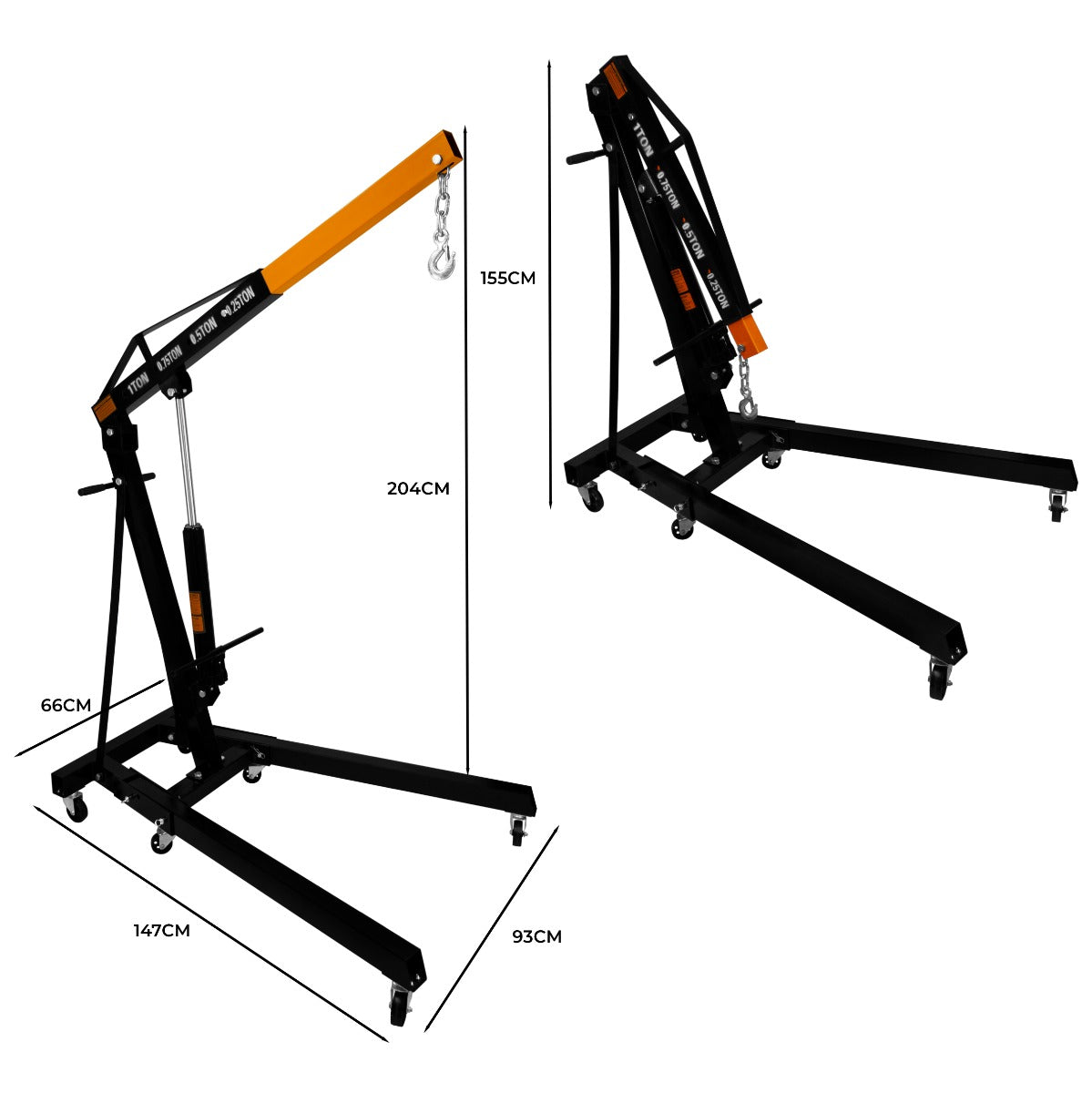 T-Mech Werkplaatskraan - 1 Ton/ 1000 kg
