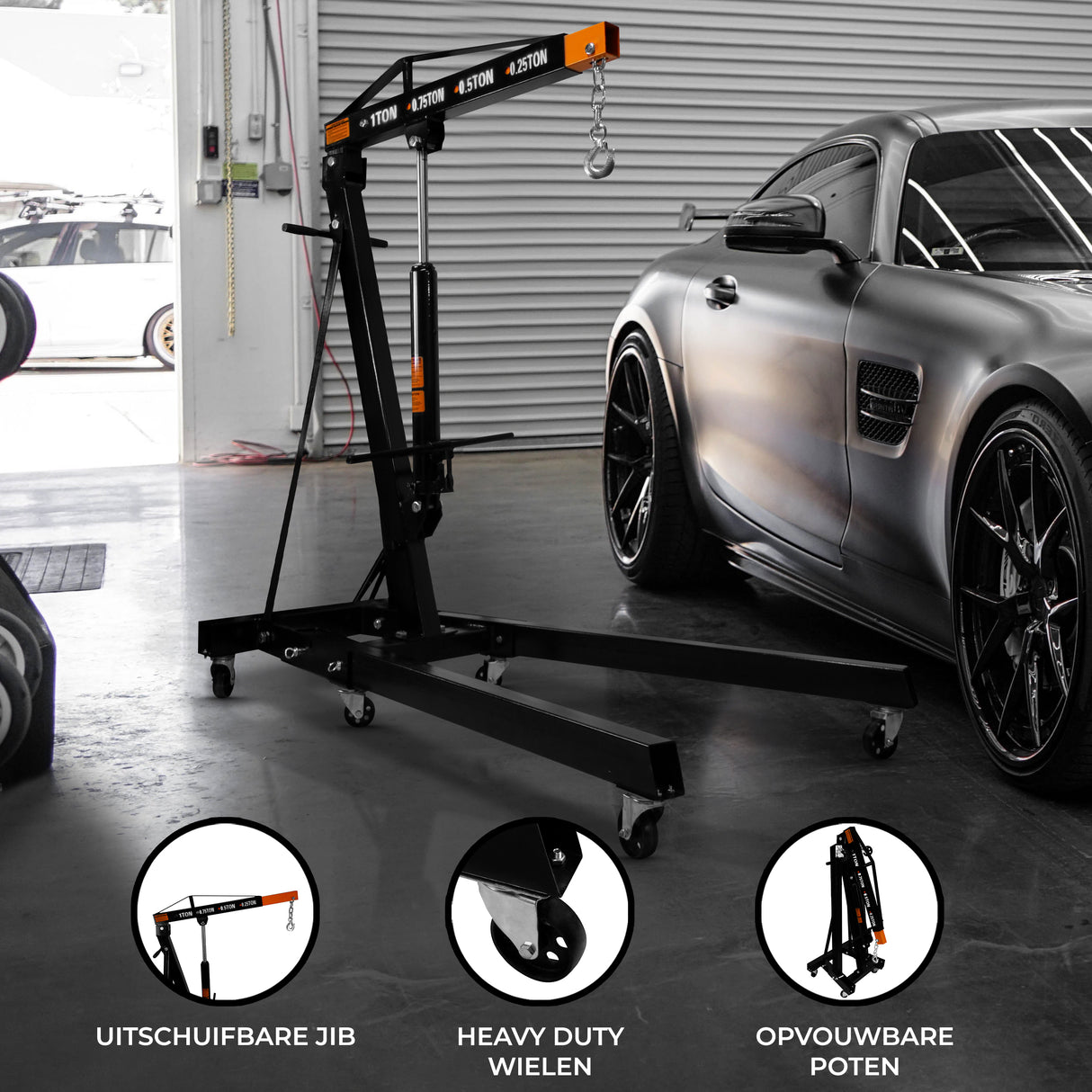 T-Mech Werkplaatskraan - 1 Ton/ 1000 kg