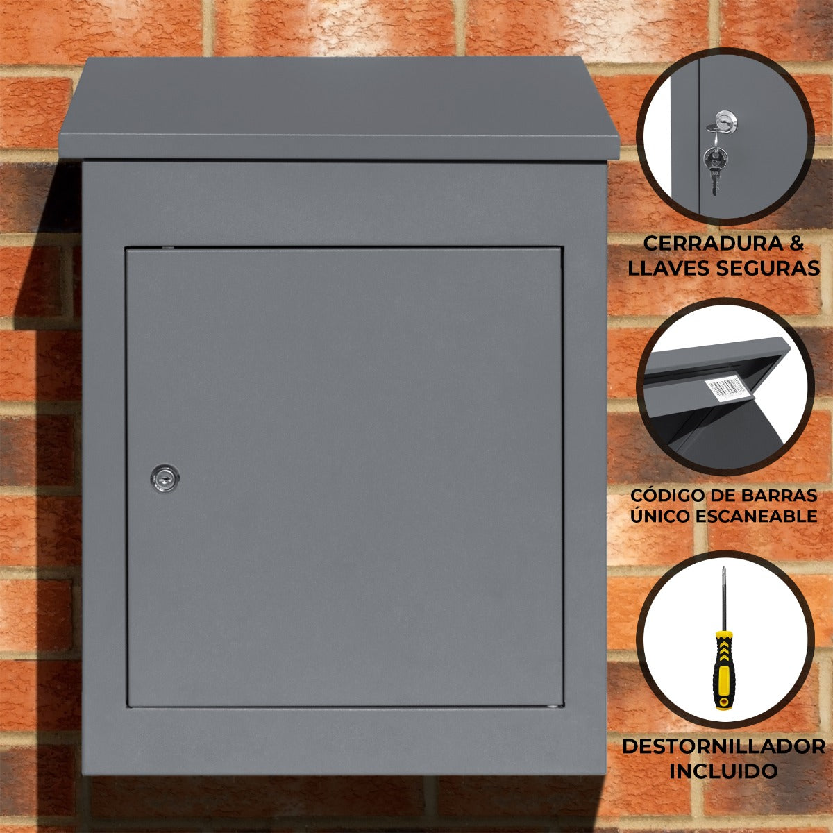 Grijs Antidiefstal Brievenbus