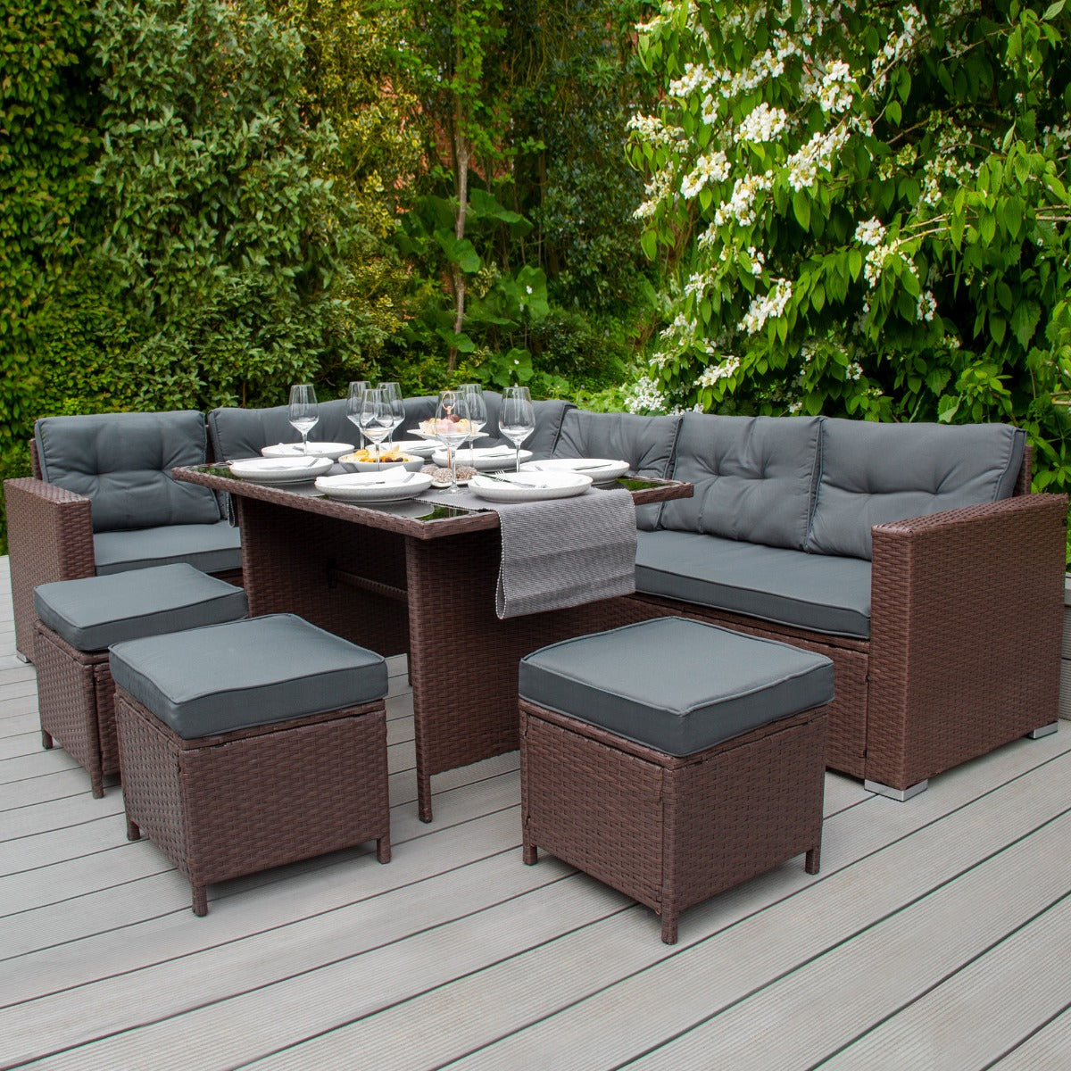 Polyrattan Hoekmeubelset – Bruin