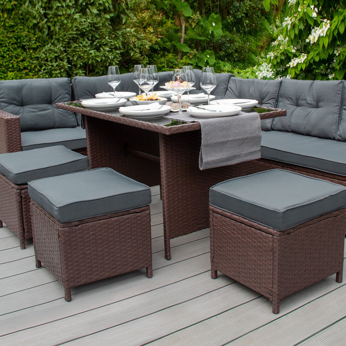 Polyrattan Hoekmeubelset – Bruin