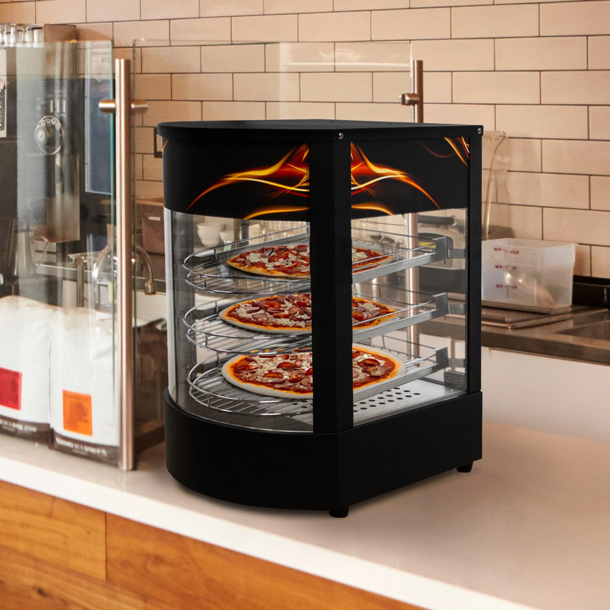 Commerciële Warmhoudkast met Glazen Pizzadisplay