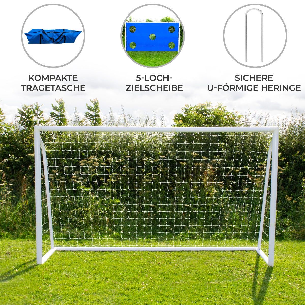 366cm x 184cm Voetbaldoel, Draagtas en Doelscherm