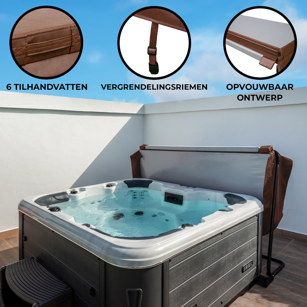 Geïsoleerd Hottubdeksel - Bruin - 2,1 m