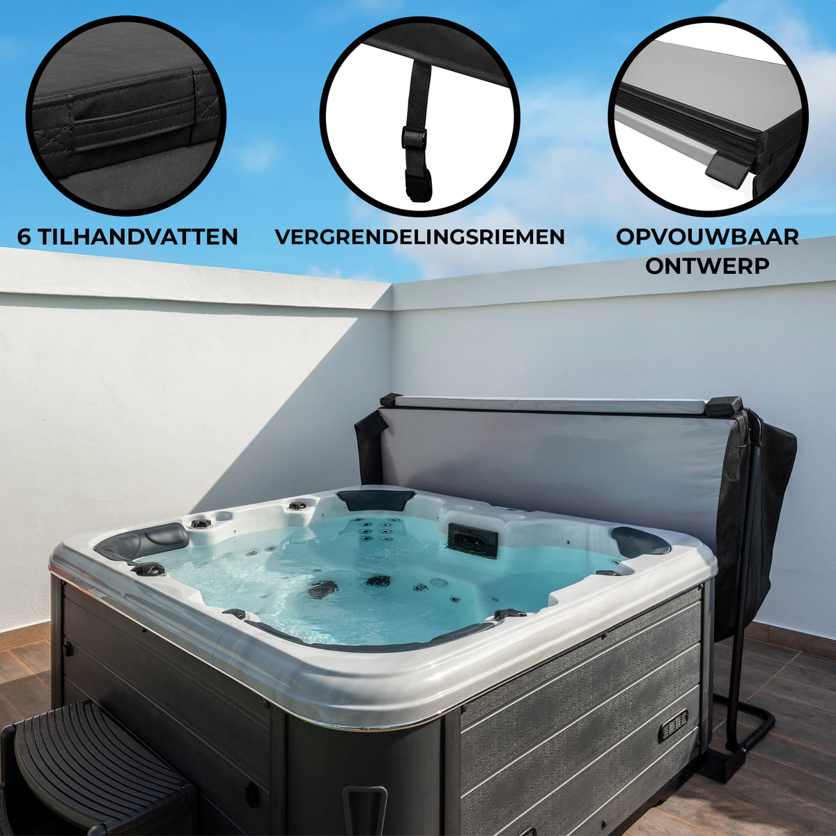 Geïsoleerd Hottubdeksel - Zwart - 2,1 m