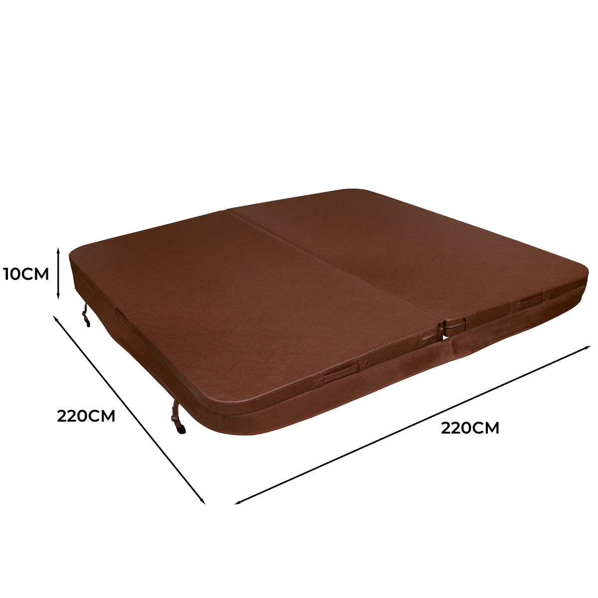 Geïsoleerd Hottubdeksel - Bruin - 2,2 m
