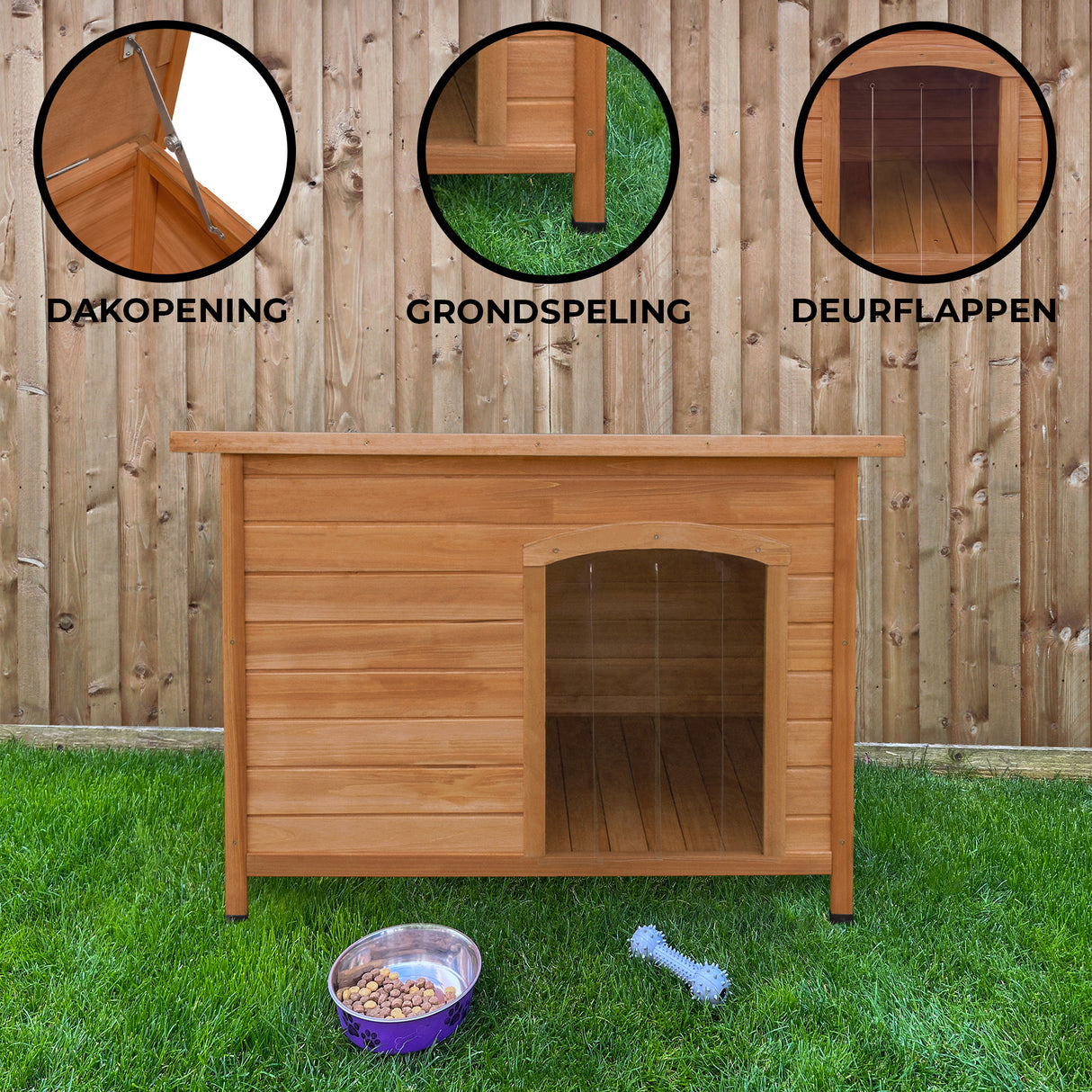 Houten Hondenhok - Middelgroot