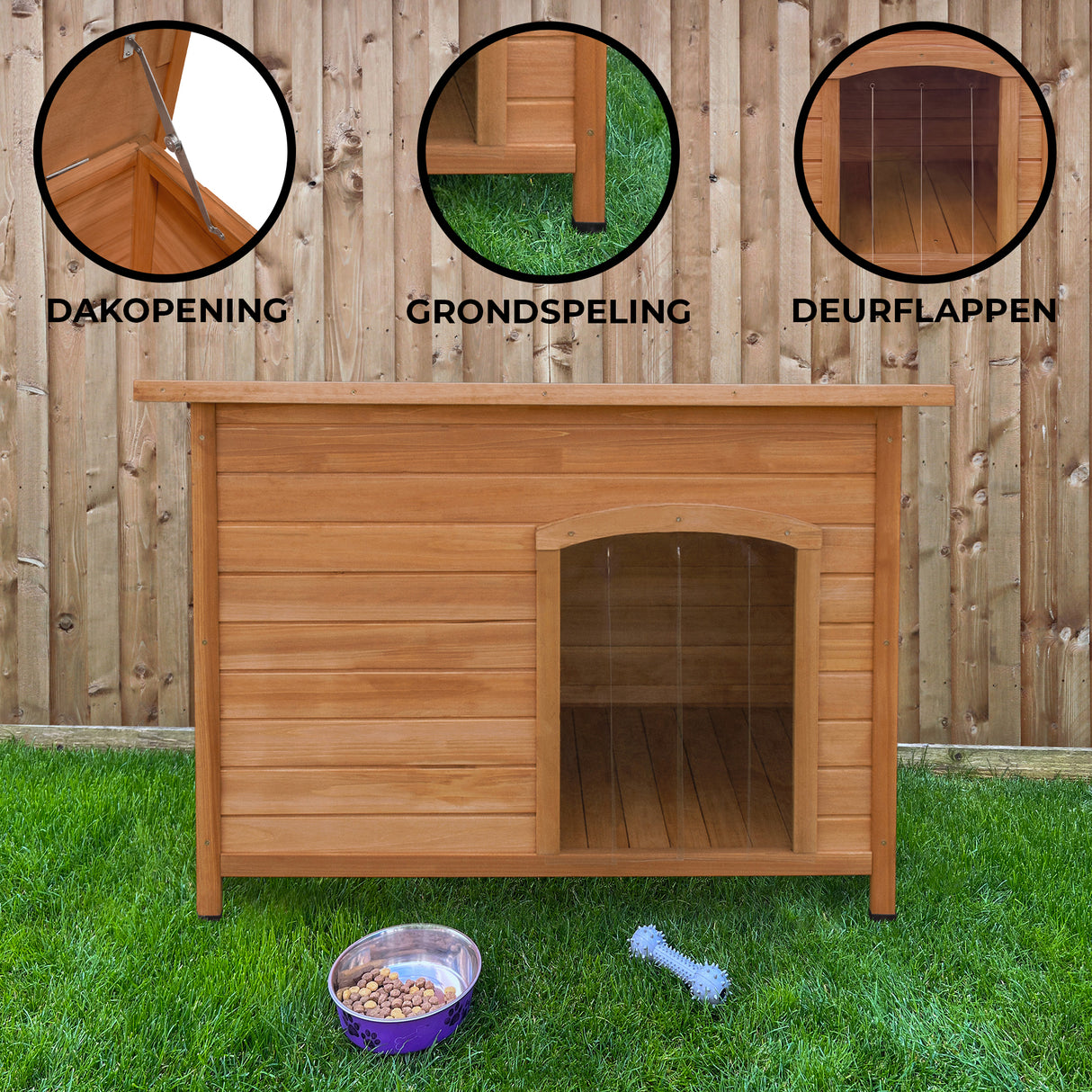 Houten Hondenhok - Groot