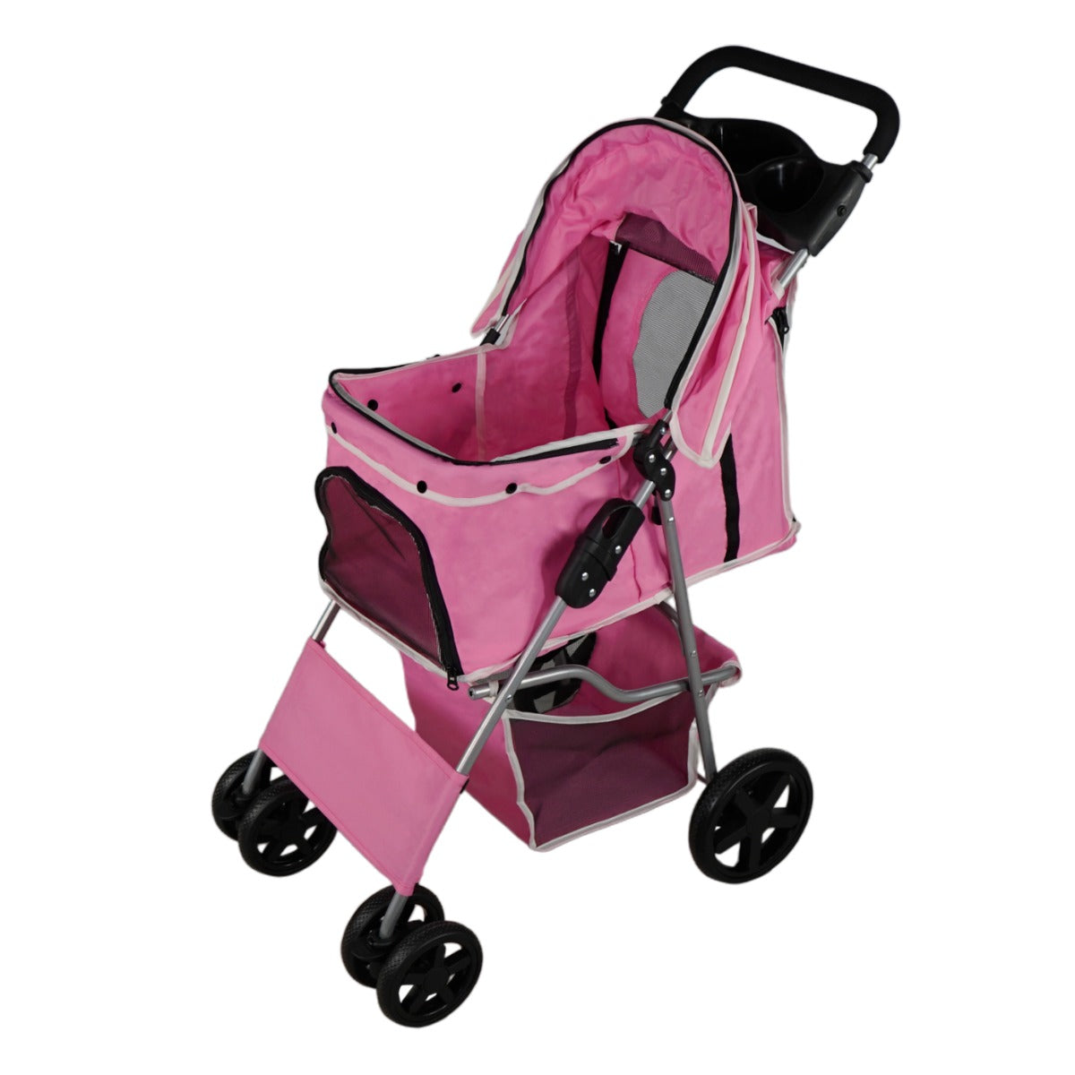 Hondenbuggy met Regenhoes - Roze