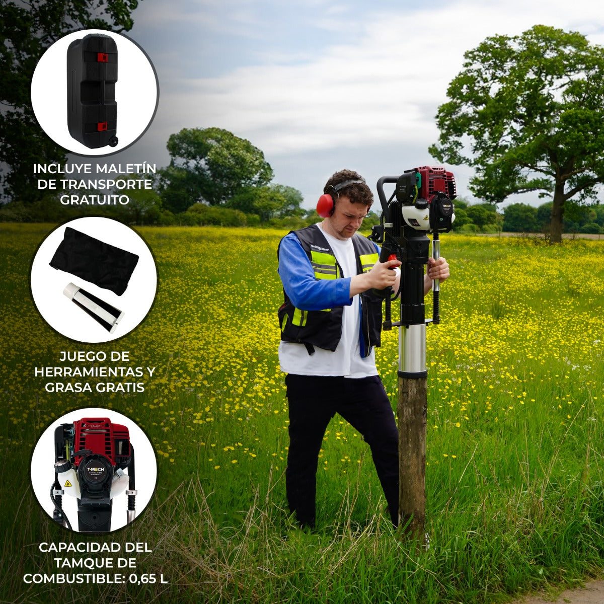 T-Mech 4-Takt Benzine Paalrammer