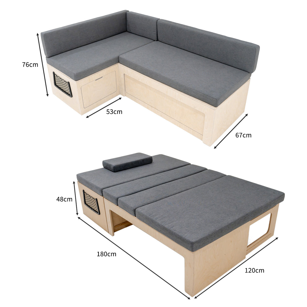 L-Vormig Camperbed Slaapbank