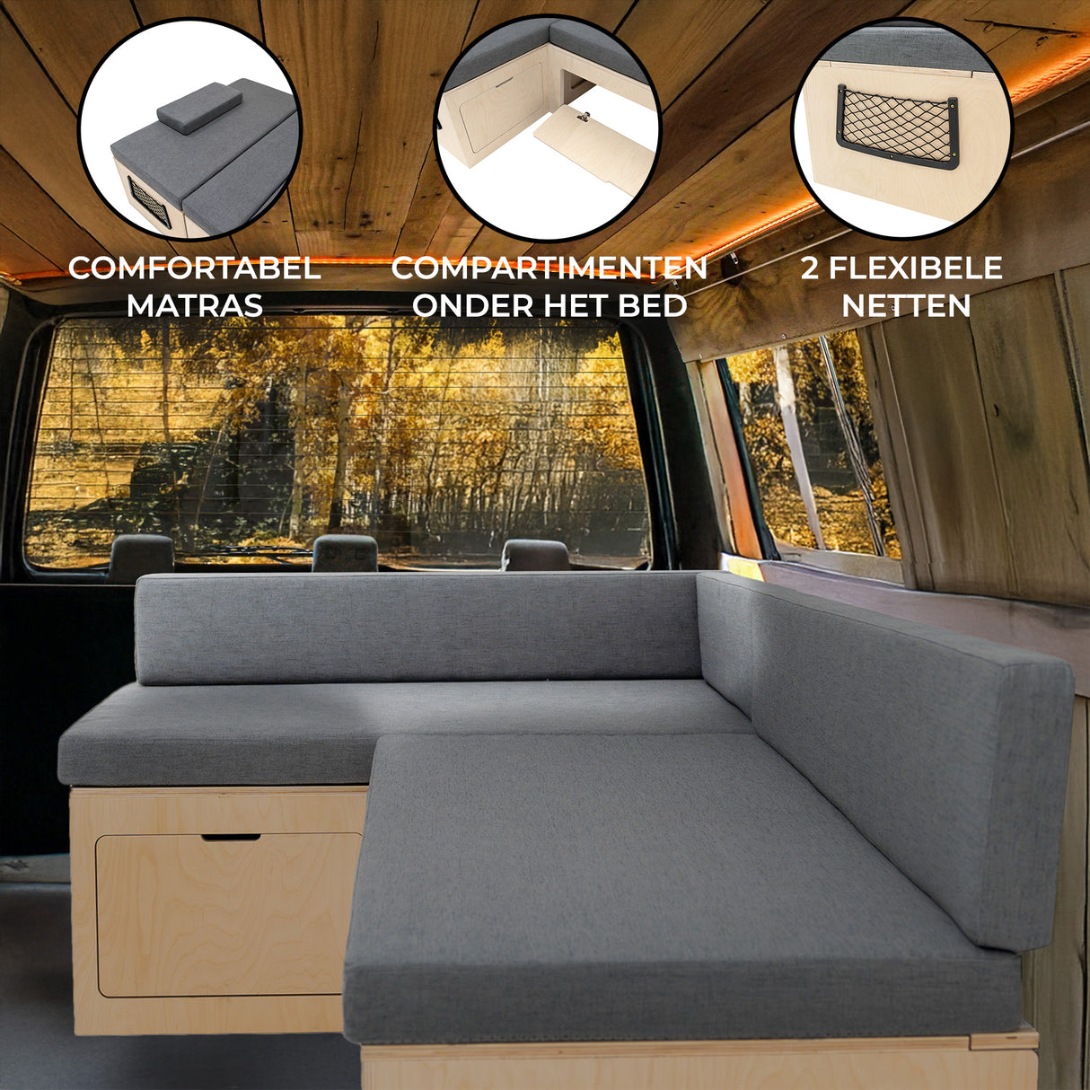 L-Vormig Camperbed Slaapbank