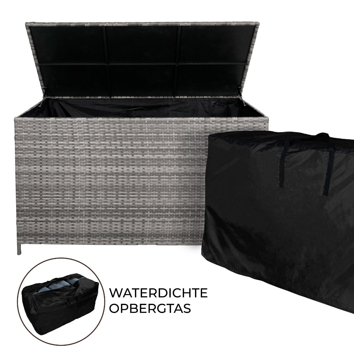 Rieten Kussenopbergdozen - Grijs