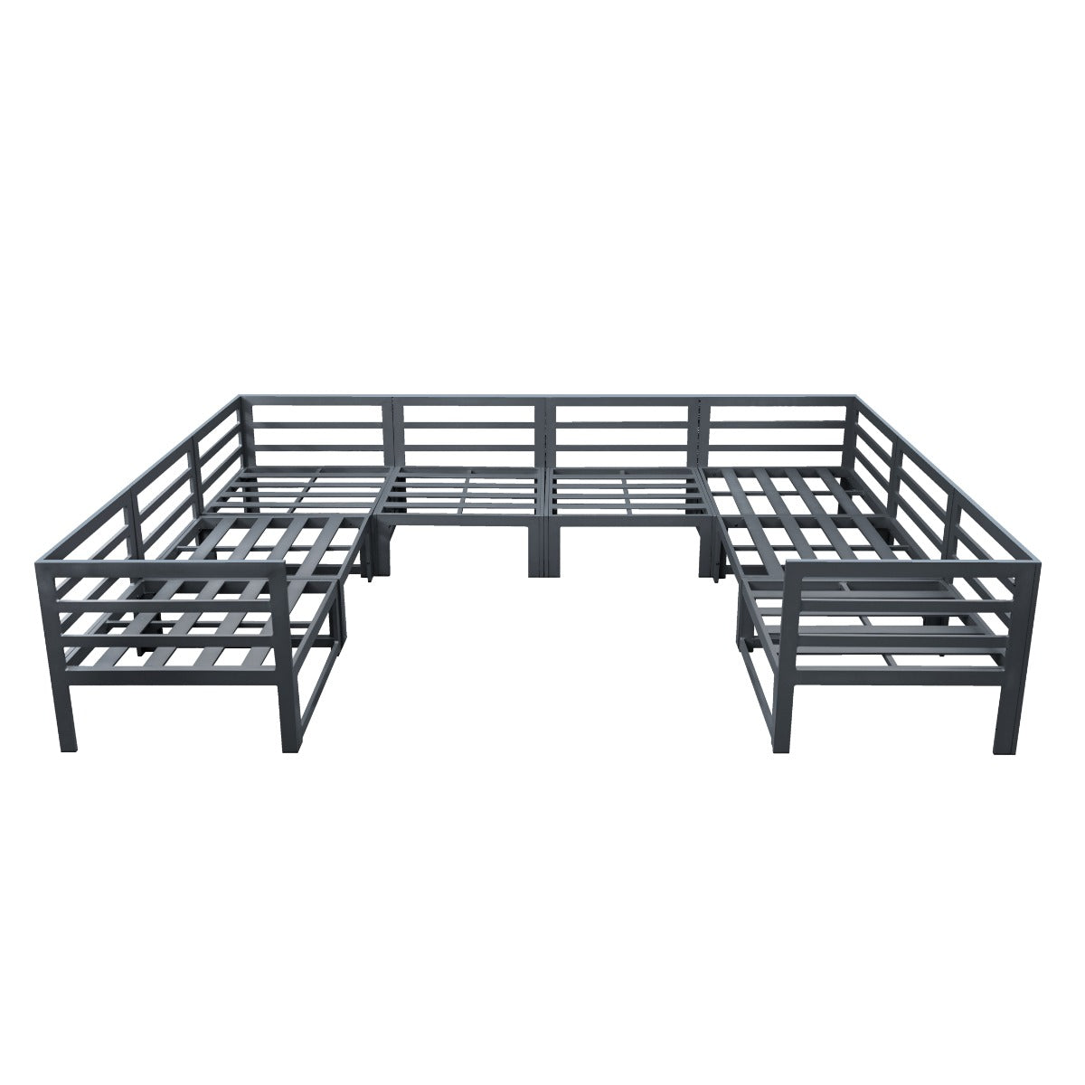 Modulaire Tuinmeubelset met Vuurschaal Grijs