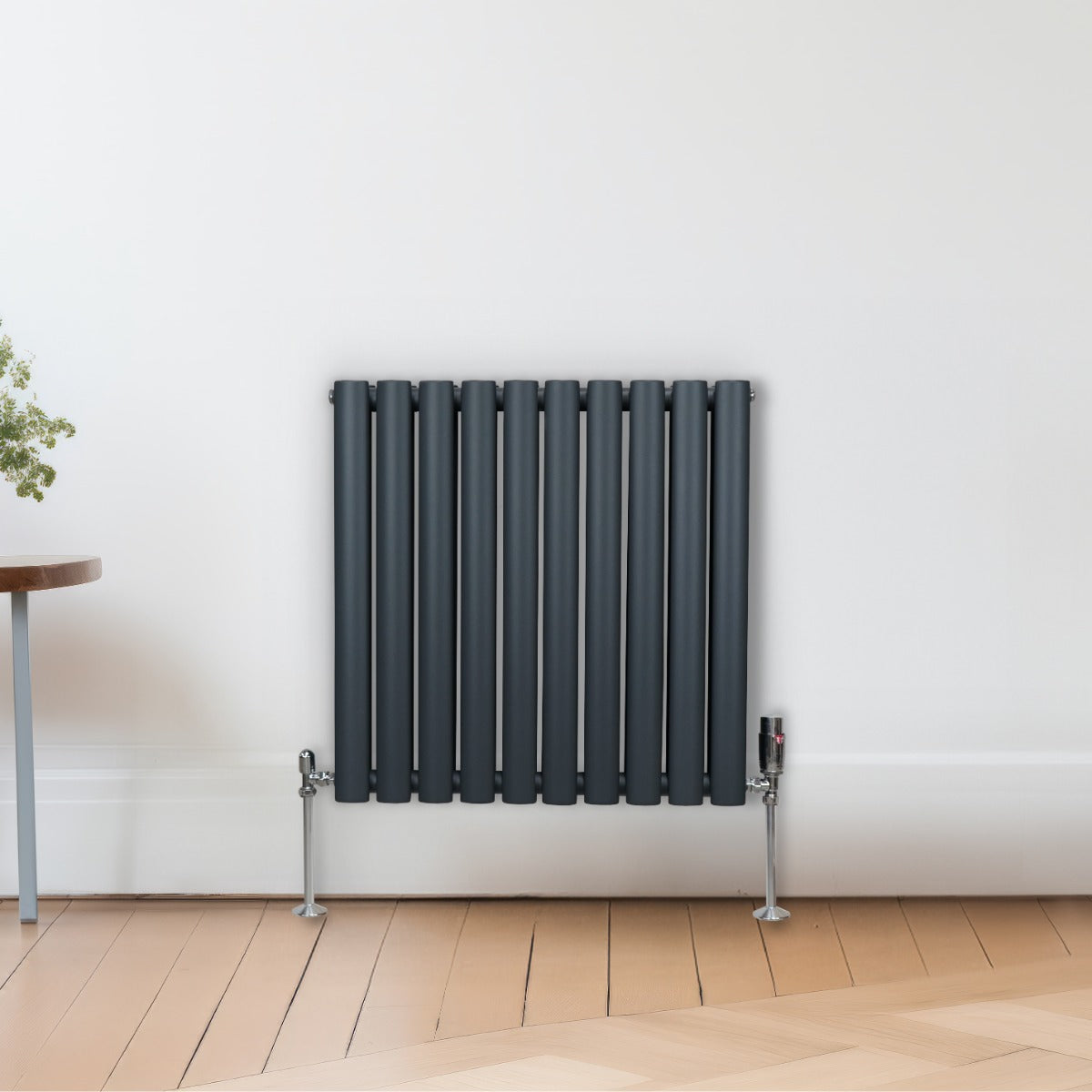 Ovale Kolomradiator - 600mm x 600mm - Grijs