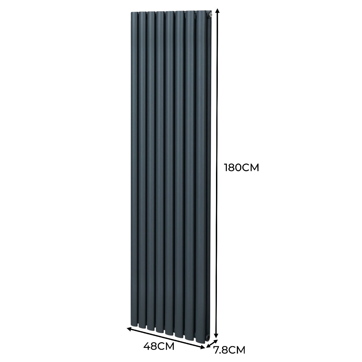 Ovale Kolomradiator - 1800mm x 480mm - Grijs